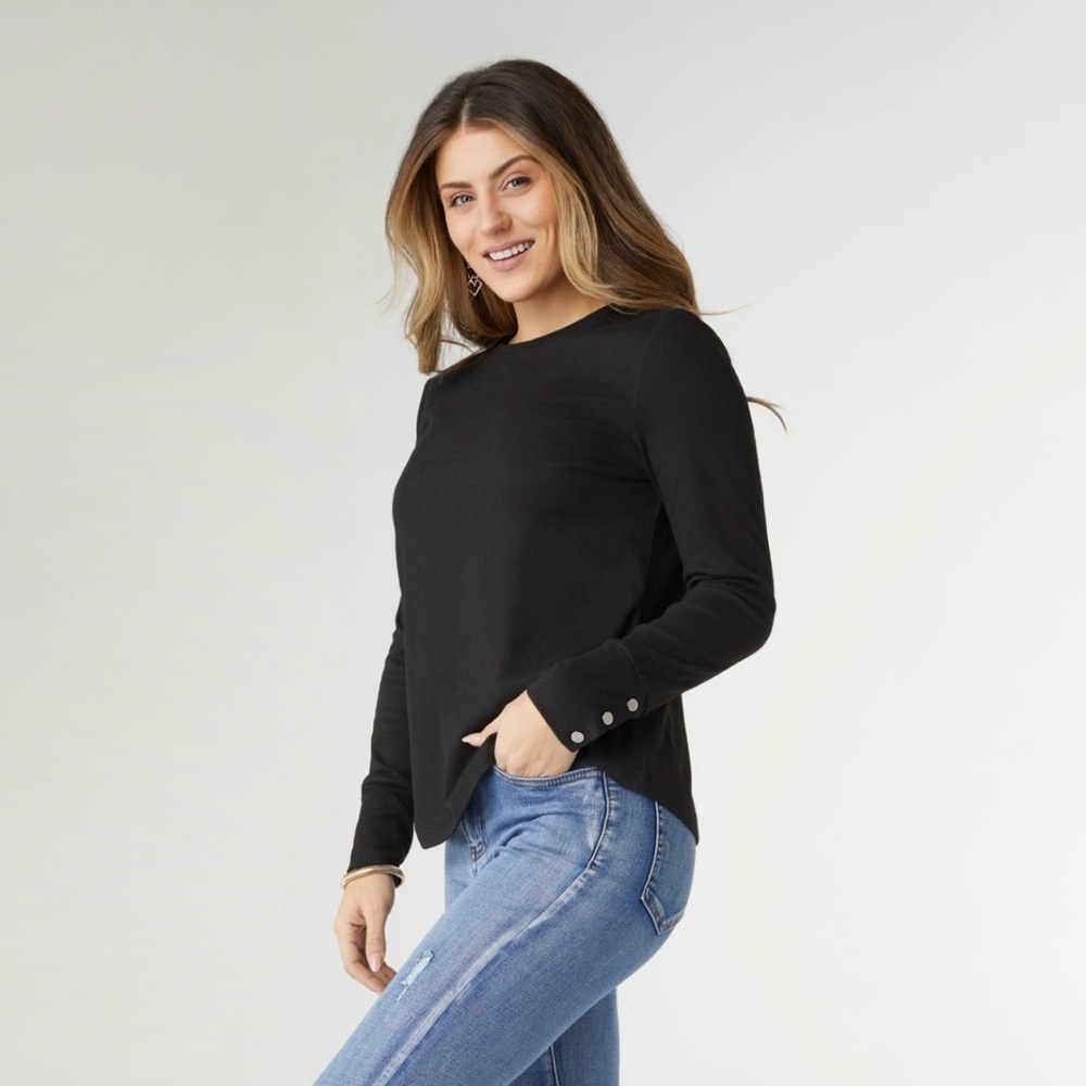19509019 Coco + Carmen Black Long Sleeve Top